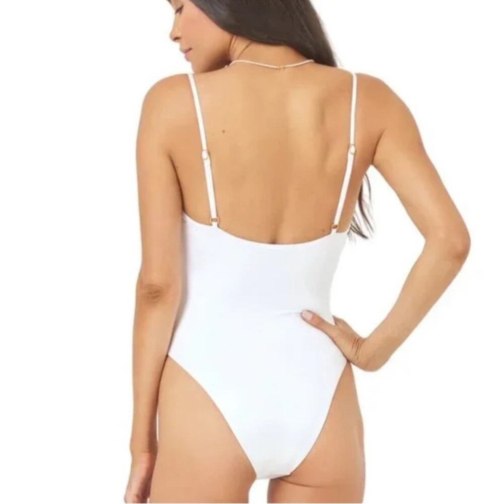 L*Space Sierra One Piece Bathing Suit - White Satin Shine, SMALL - Picture 9 of 11